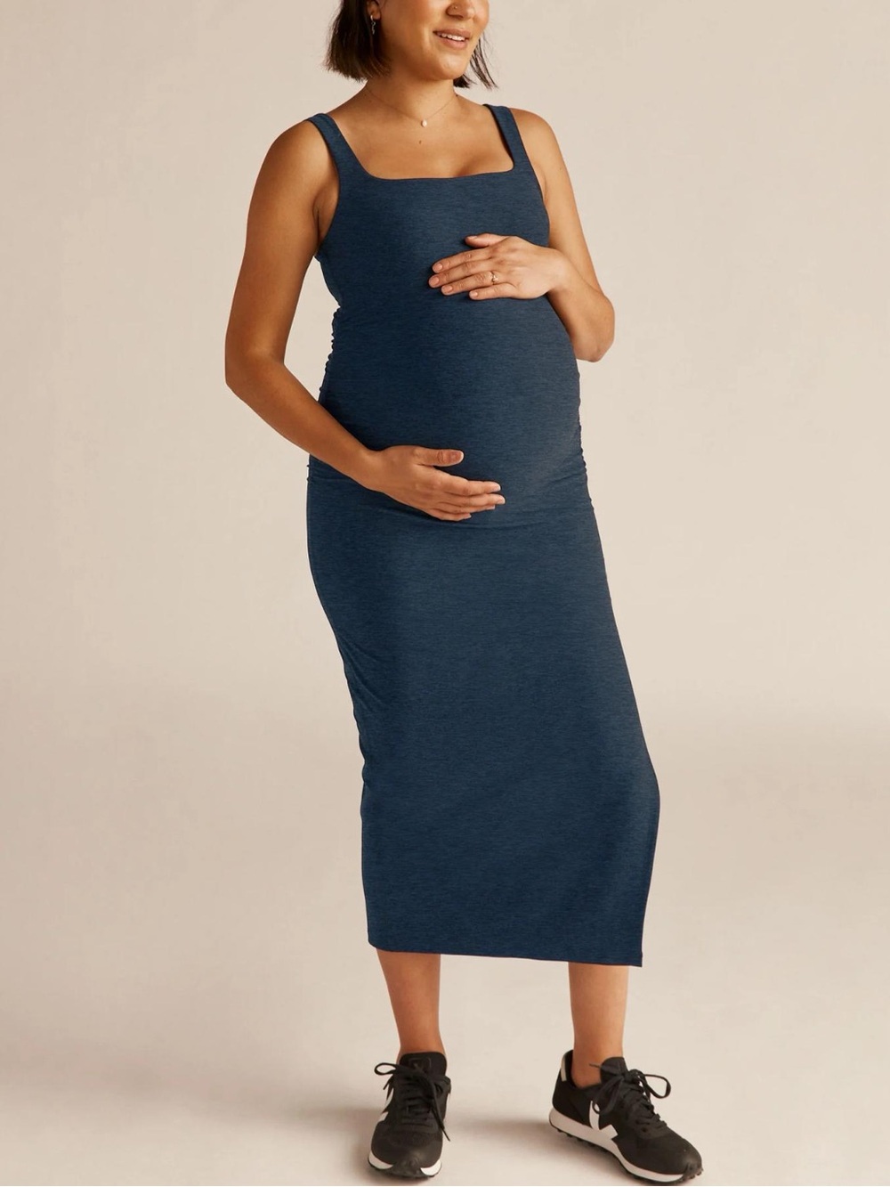 Beyond the Bump Maternity Teal Sleeveless Midi Dress